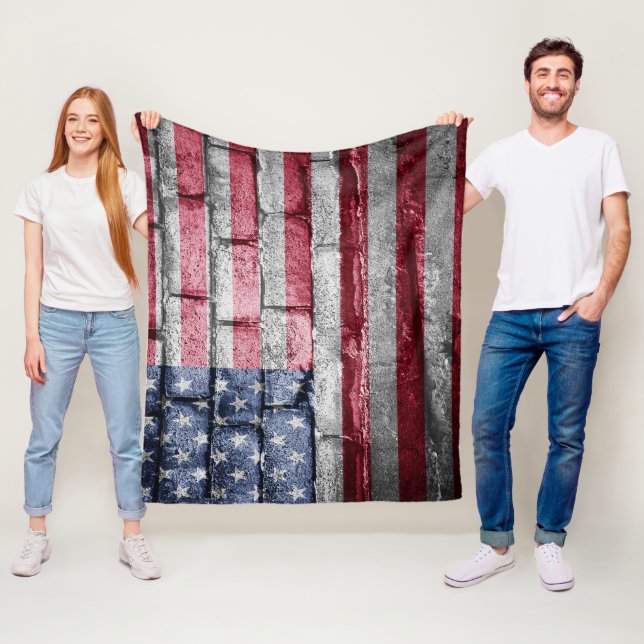 Couverture Polaire Drapeau américain (En situation)