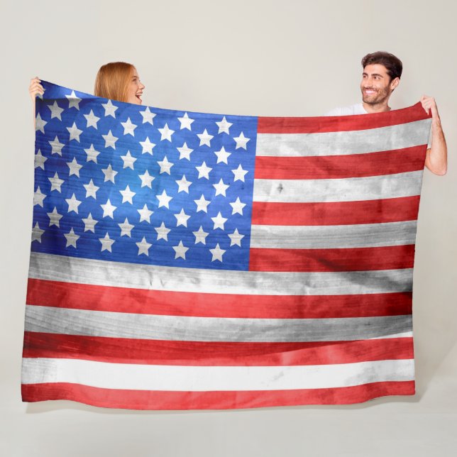 COUVERTURE POLAIRE DRAPEAU AMÉRICAIN (En situation)