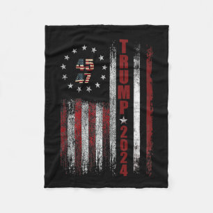 Couverture Polaire Drapeau américain 47 Trump 2024 1