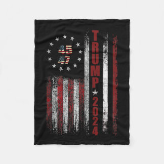 Couverture Polaire Drapeau américain 47 Trump 2024 1