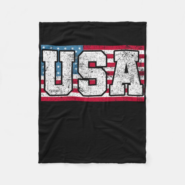Couverture Polaire Drapeau américain 4 juillet (Devant)