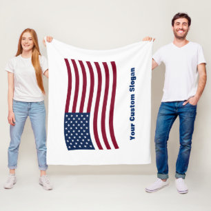 Couverture Polaire Drapeau américain (avec ton slogan personnel)