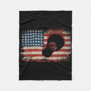 Couverture Polaire Drapeau Américain Badminton Volant Art Sports