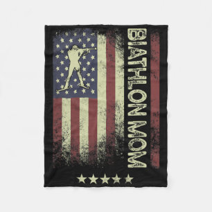 Couverture Polaire Drapeau américain - Biathlon Maman 1