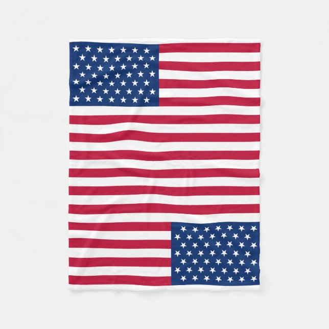 Couverture Polaire Drapeau américain Blanche polaire (Devant)