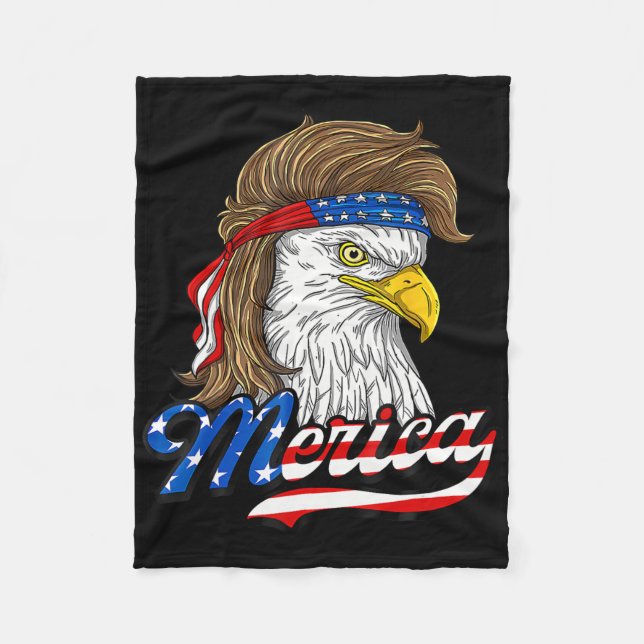 Couverture Polaire Drapeau américain Byld Eagle 4 juillet Eagle Usa (Devant)