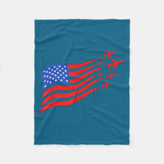 Couverture Polaire Drapeau américain d'avion patriotique minimal Usa