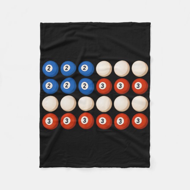 Couverture Polaire Drapeau américain de 8 balles Retro Patriotic Pool (Devant)