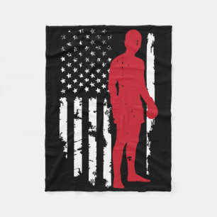 Couverture Polaire Drapeau américain de boxe de kickboxing patriotiqu