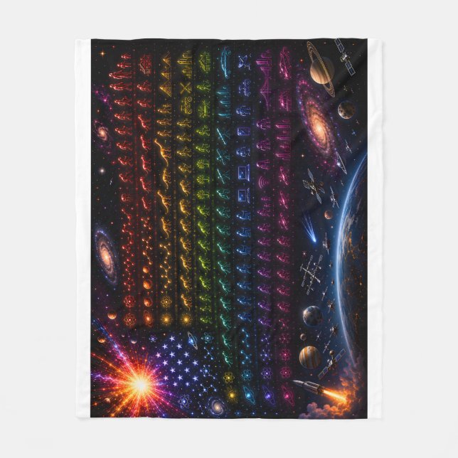 Couverture Polaire Drapeau américain de l'évolution cosmique | Du Big (Devant)
