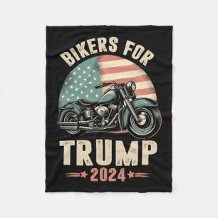 Couverture Polaire Drapeau américain de moto pour Trump 2024