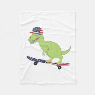 Couverture Polaire Drapeau américain Dinosaure Skate