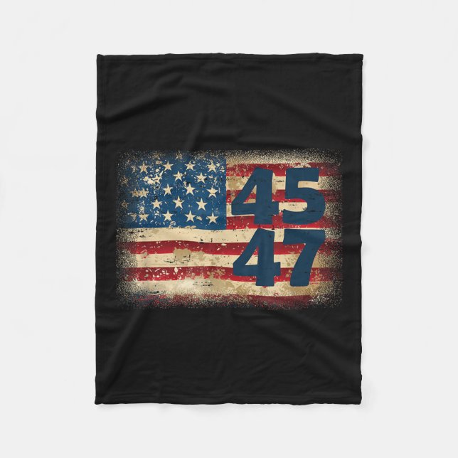Couverture Polaire Drapeau américain Donald Trump 2025 45 (Devant)