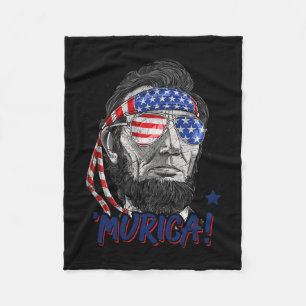 Couverture Polaire Drapeau américain féminin Lincoln 4 juillet Murica