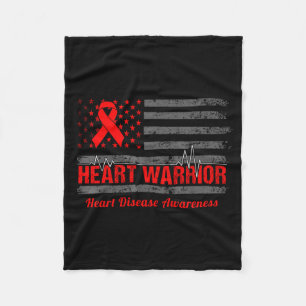 Couverture Polaire Drapeau américain Heart Warrior Sensibilisation au