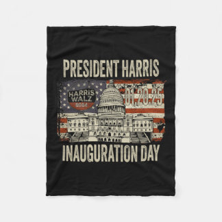 Couverture Polaire Drapeau américain Kamala Harris Président Inaugura
