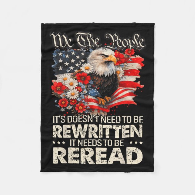 Couverture Polaire Drapeau américain La constitution des États-Unis d (Devant)