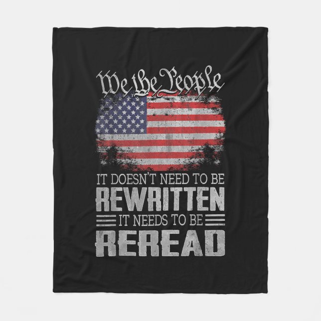 Couverture Polaire Drapeau américain La constitution des États-Unis d (Devant)