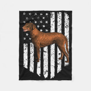 Couverture Polaire Drapeau américain noir et blanc Retriever à poils 