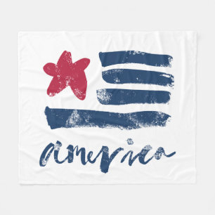 Couverture Polaire Drapeau américain Paintstrokes