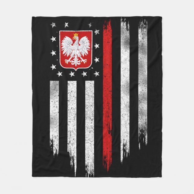 Couverture Polaire Drapeau américain polonais Combo Pologne Usa Polsk (Devant)