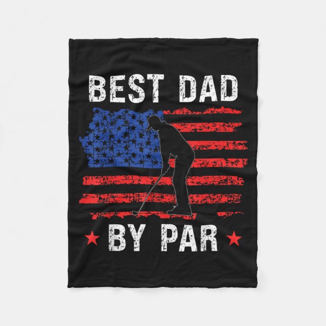 Couverture Polaire Drapeau américain rétro Meilleur Papa (Devant)