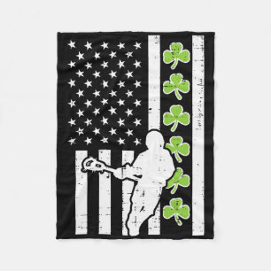 Couverture Polaire Drapeau américain Shamrock Lacrosse Vintage Lax St