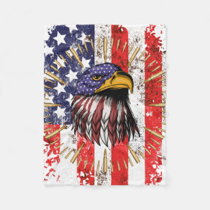 Couverture Polaire Drapeau américain vintage Aigle américaine