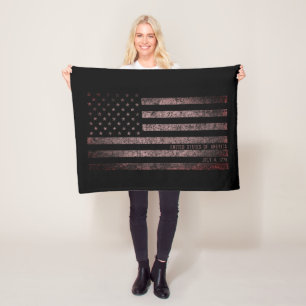 Couverture Polaire Drapeau américain Vintage noir rose Grunge