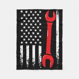 Couverture Polaire Drapeau Américain Vintage Wrench 4th Of J