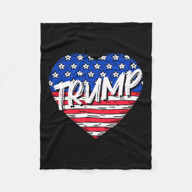 Couverture Polaire Drapeau amour du coeur Trump (Devant)