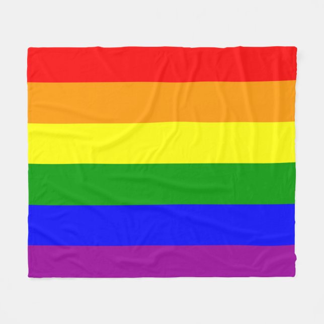 Couverture Polaire Drapeau arc-en-ciel de la fierté gay (Devant (Horizontal))