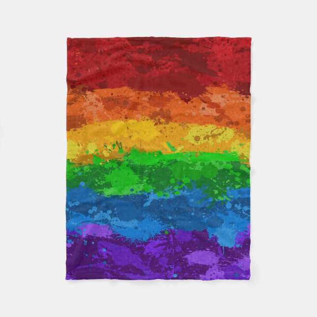 Couverture Polaire Drapeau arc-en-ciel de la Fierté LGBTQ Abstraite (Devant)