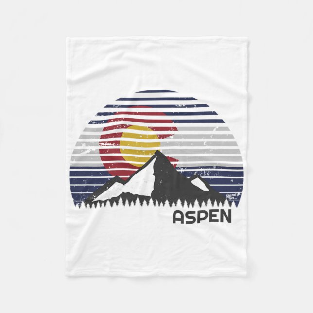 Couverture Polaire Drapeau Aspen Colorado - Co Mountain (Devant)
