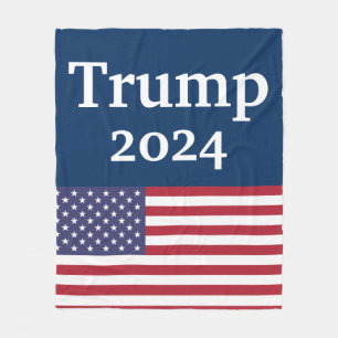 Couverture Polaire Drapeau bleu Donald Trump 2024 américain