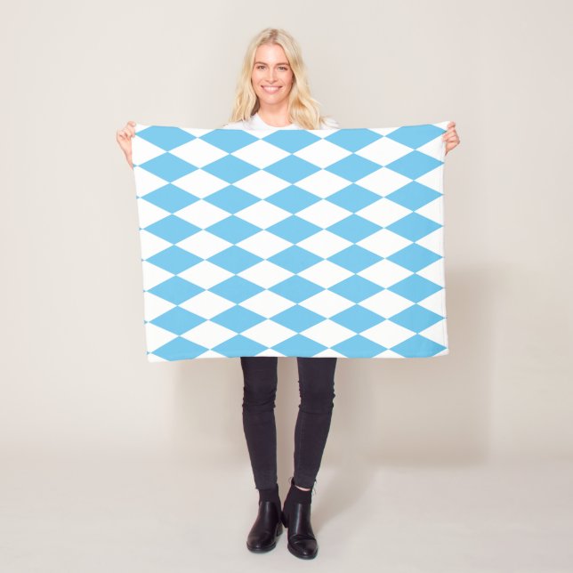 Couverture Polaire Drapeau bleu et blanc Bavière Rhombus Motif (En situation)