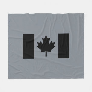 Couverture Polaire Drapeau canadien en graphisme noir