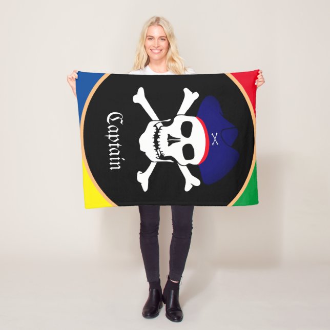 Couverture Polaire Drapeau Captain & Pirates - Île aux trésors/enfant (En situation)