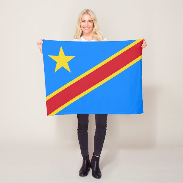 Couverture Polaire Drapeau Congo Kinshasa (En situation)