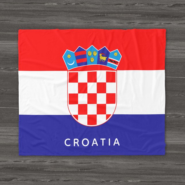 Couverture Polaire Drapeau Croate Avec Texte Personnalisé (Créateur téléchargé)