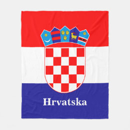 Couverture Polaire Drapeau Croate Avec Texte Personnalisé Hrvatska