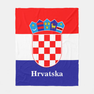 Couverture Polaire Drapeau Croate Avec Texte Personnalisé Hrvatska
