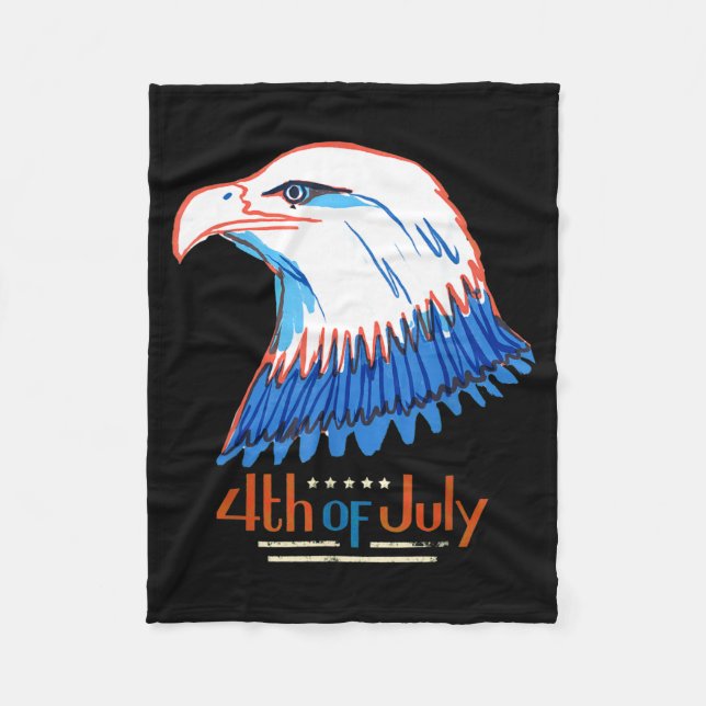 Couverture Polaire drapeau d'aigle américain du 4 juillet-Joyeuse Ind (Devant)
