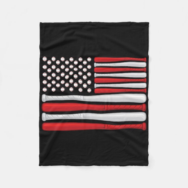 Couverture Polaire Drapeau de baseball américain Clic - Drapeau de ba (Devant)