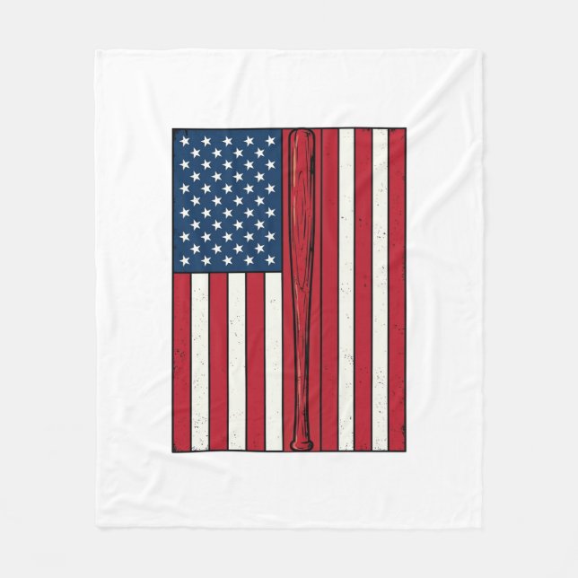 Couverture Polaire Drapeau de baseball en détresse Conception de vect (Devant)