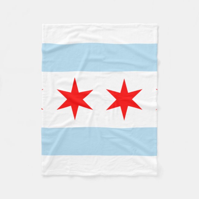Couverture Polaire Drapeau de Chicago (Devant)