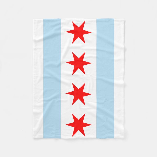 Couverture Polaire Drapeau de Chicago, l'Illinois (Devant)
