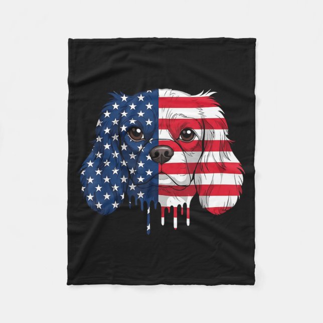Couverture Polaire Drapeau de chien Cavalier King Charles Spaniel du  (Devant)