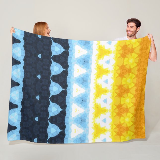 Couverture Polaire Drapeau de fierté Boho Groovy Géométrique Abstrait (En situation)