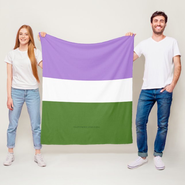 Couverture Polaire Drapeau de fierté genderqueer de SlipperyJoe lavan (En situation)
